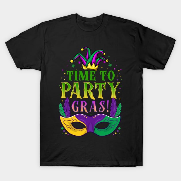 Time To Party Gras - Mardi Gras Beads Gift T-Shirt by biNutz